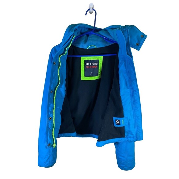 Hollister California Winter Jacket Teal Neon Green Women’s Large - Picture 7 of 16